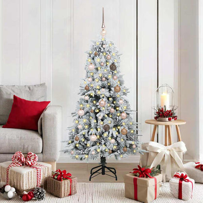 vidaXL Artificial Hinged Christmas Tree White 150 cm PE and PVC - 51397