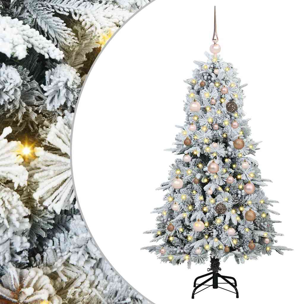 vidaXL Artificial Hinged Christmas Tree White 150 cm PE and PVC - 51397