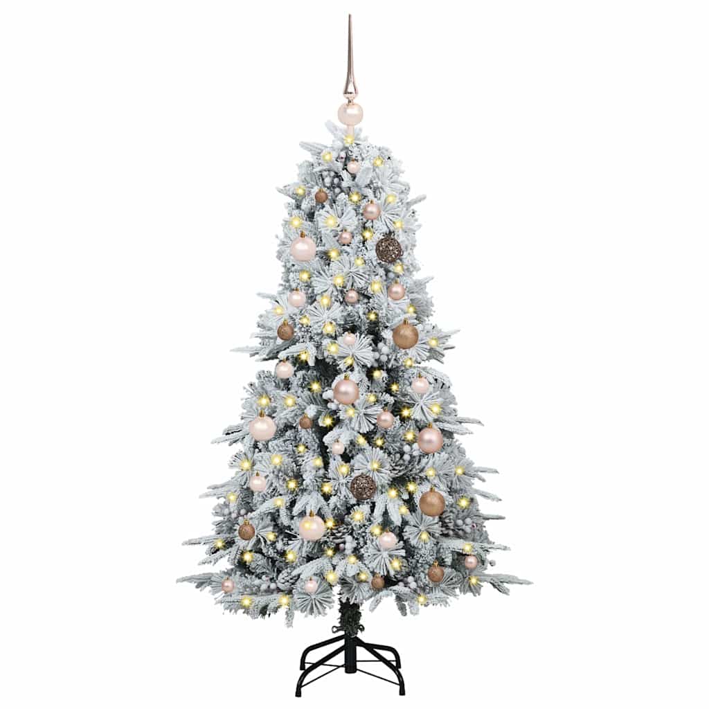 vidaXL Artificial Hinged Christmas Tree White 150 cm PE and PVC - 51397
