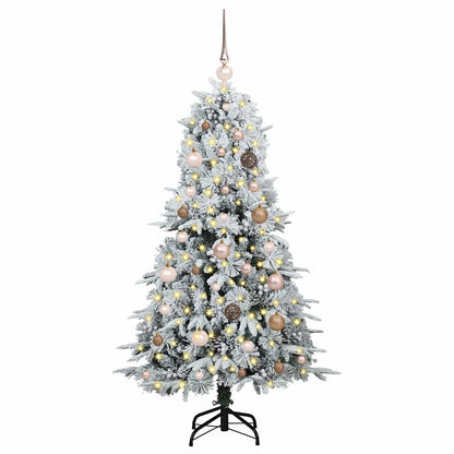 vidaXL Artificial Hinged Christmas Tree White 150 cm PE and PVC - 51397