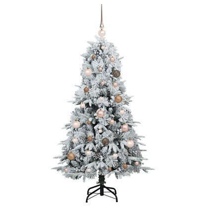vidaXL Artificial Hinged Christmas Tree White 150 cm PE and PVC - 51397