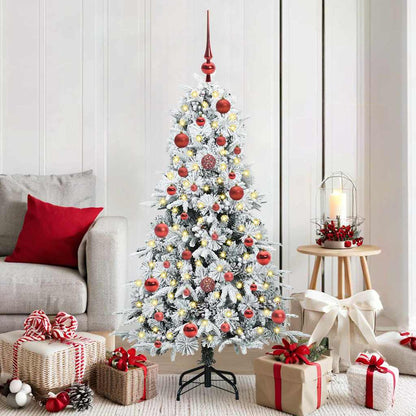 vidaXL Artificial Hinged Christmas Tree White 150 cm PE and PVC - 51400