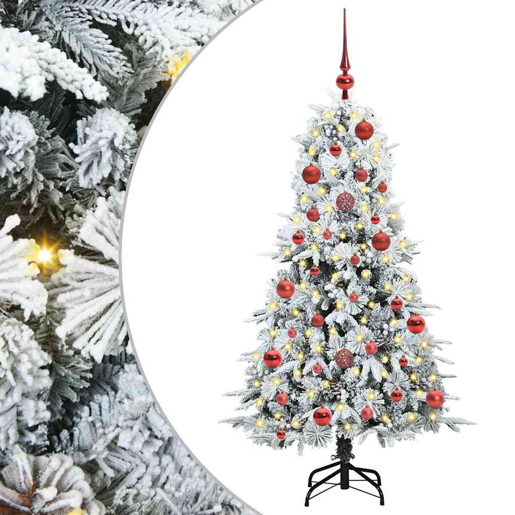 vidaXL Artificial Hinged Christmas Tree White 150 cm PE and PVC - 51400