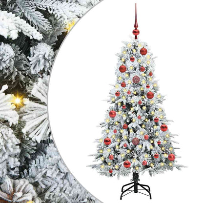 vidaXL Artificial Hinged Christmas Tree White 150 cm PE and PVC - 51400