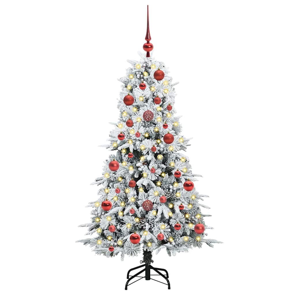 vidaXL Artificial Hinged Christmas Tree White 150 cm PE and PVC - 51400