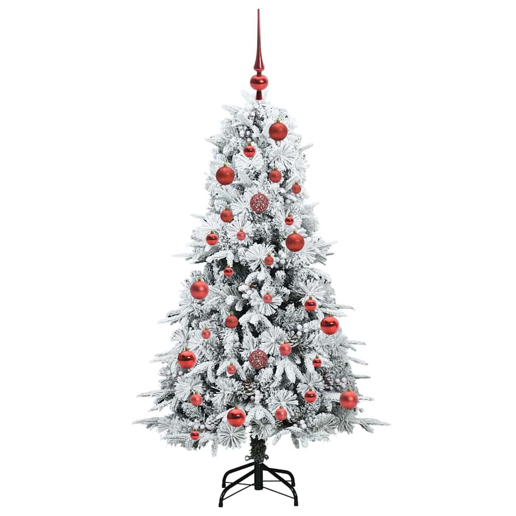 vidaXL Artificial Hinged Christmas Tree White 150 cm PE and PVC - 51400