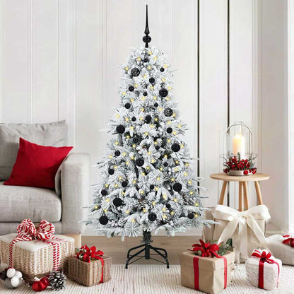 vidaXL Artificial Hinged Christmas Tree White 150 cm PE and PVC - 51411