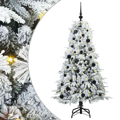 vidaXL Artificial Hinged Christmas Tree White 150 cm PE and PVC - 51411