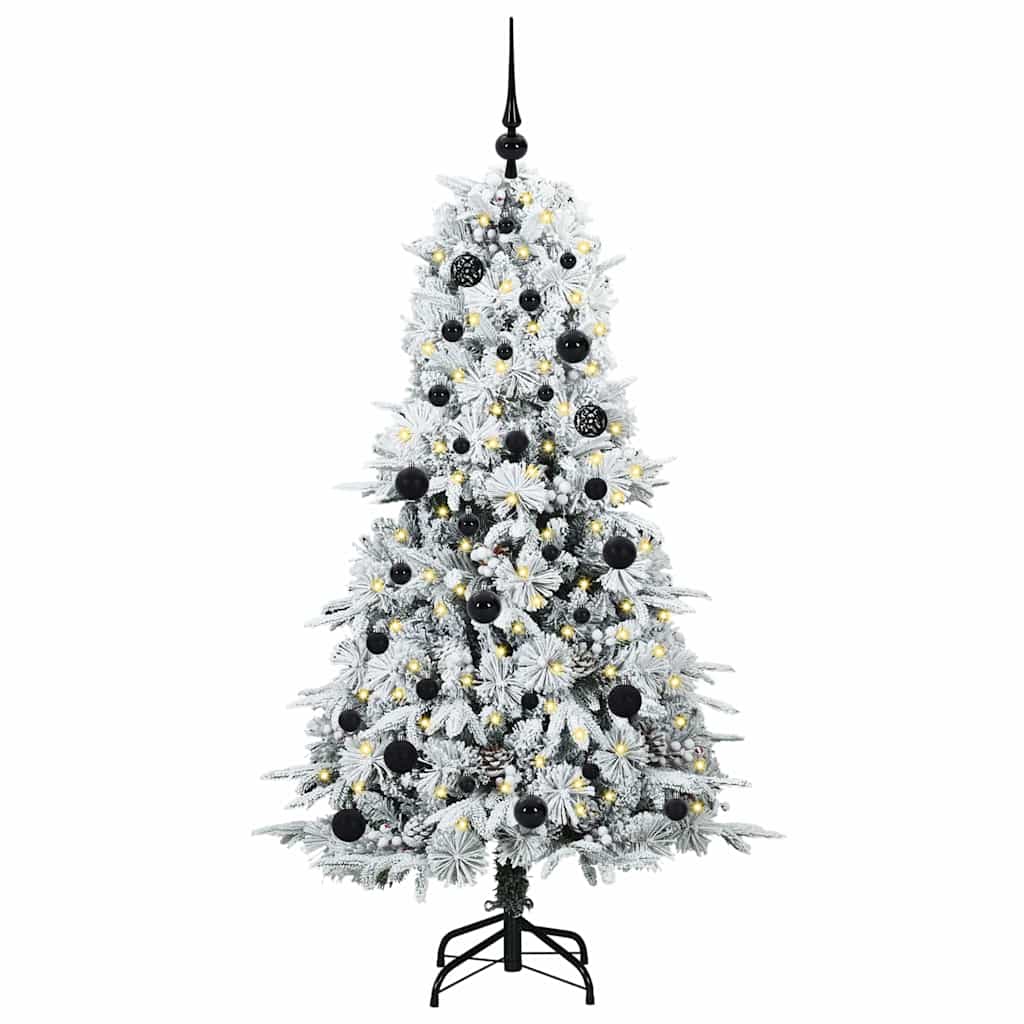 vidaXL Artificial Hinged Christmas Tree White 150 cm PE and PVC - 51411