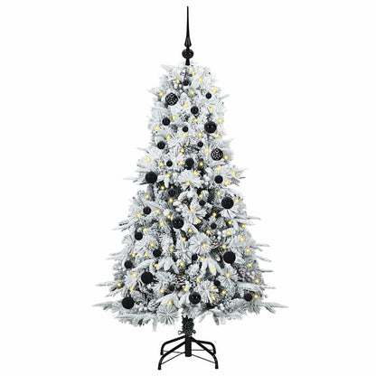 vidaXL Artificial Hinged Christmas Tree White 150 cm PE and PVC - 51411
