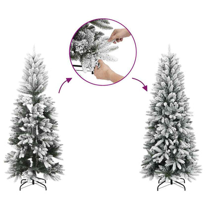 vidaXL Artificial Hinged Christmas Tree White 150 cm PE and PVC - 51411