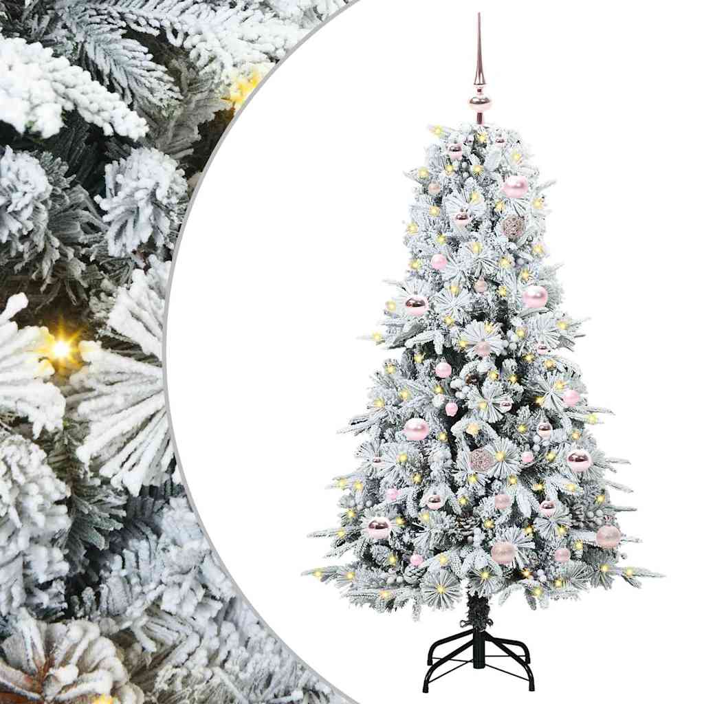vidaXL Artificial Hinged Christmas Tree White 150 cm PE and PVC - 51420