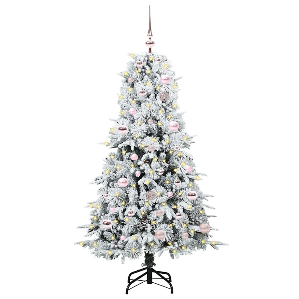 vidaXL Artificial Hinged Christmas Tree White 150 cm PE and PVC - 51420