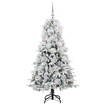 vidaXL Artificial Hinged Christmas Tree White 150 cm PE and PVC - 51420