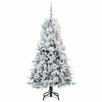 vidaXL Artificial Hinged Christmas Tree White 150 cm PE and PVC - 51420