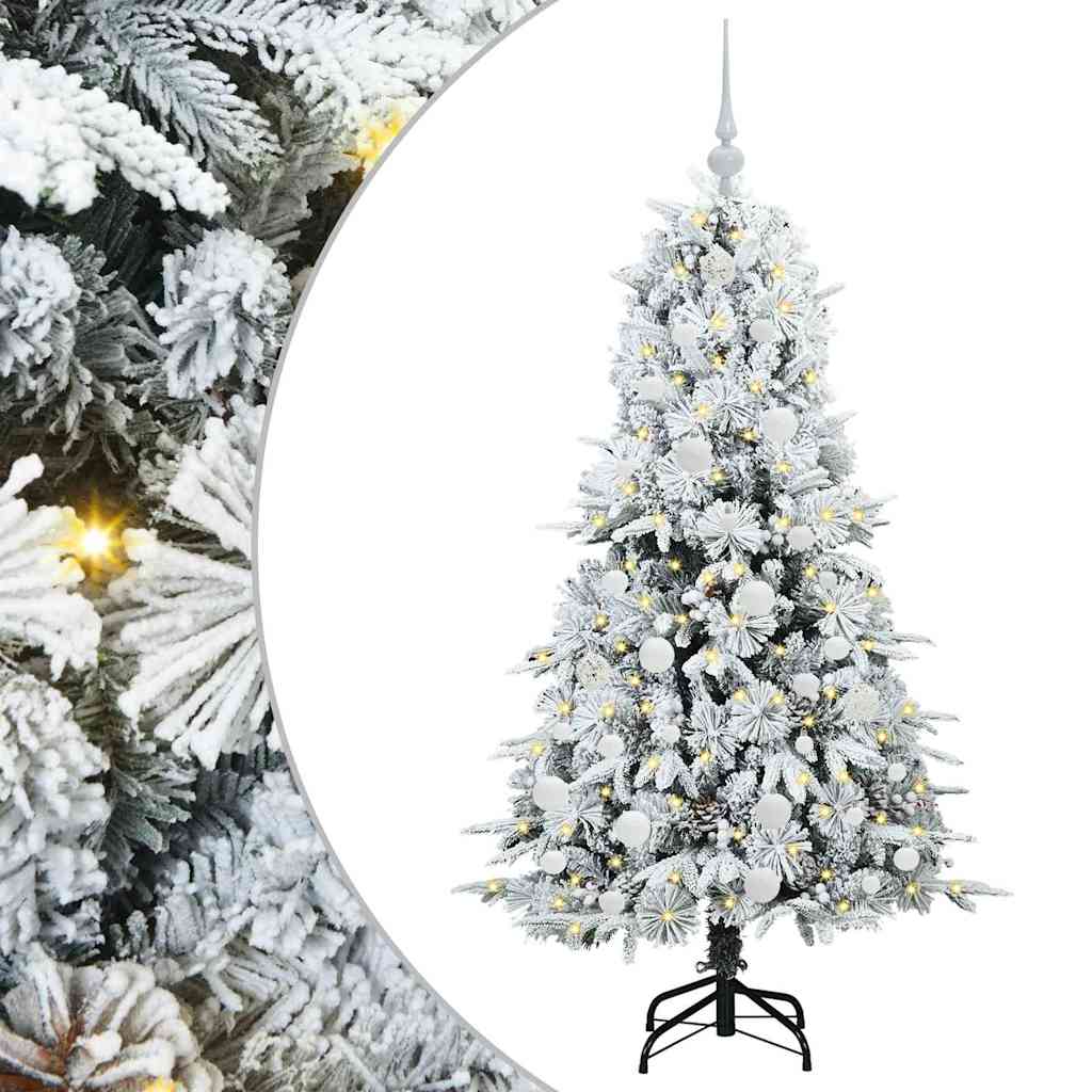 vidaXL Artificial Hinged Christmas Tree White 150 cm PE and PVC - 51433