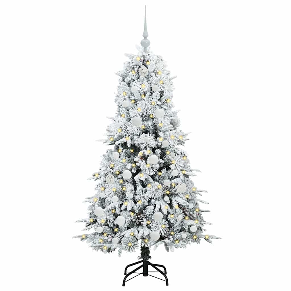 vidaXL Artificial Hinged Christmas Tree White 150 cm PE and PVC - 51433