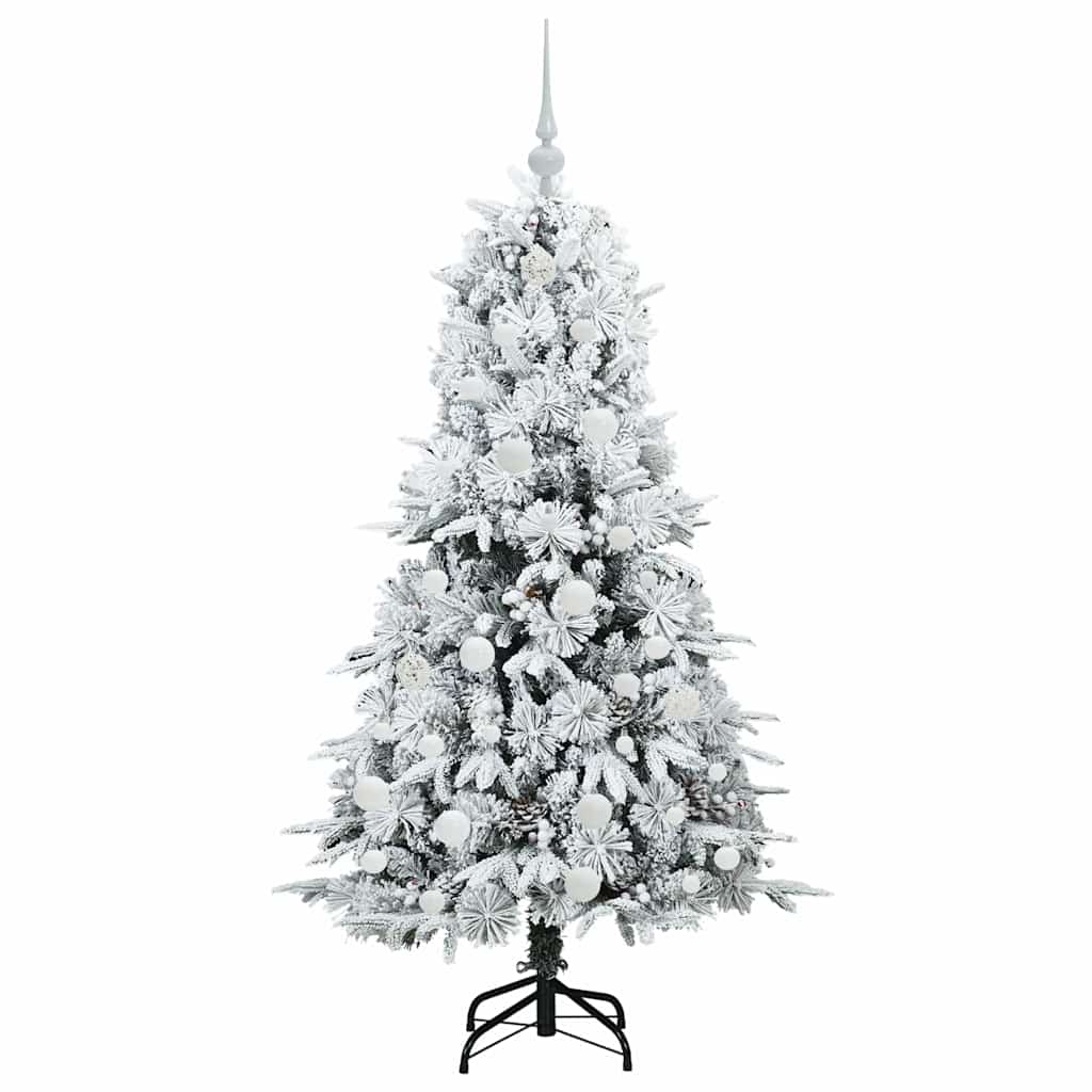vidaXL Artificial Hinged Christmas Tree White 150 cm PE and PVC - 51433