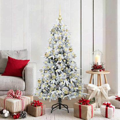 vidaXL Artificial Hinged Christmas Tree White 150 cm PE and PVC - 51435
