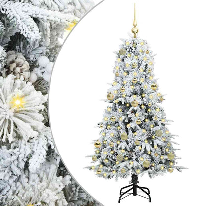 vidaXL Artificial Hinged Christmas Tree White 150 cm PE and PVC - 51435