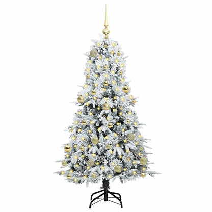 vidaXL Artificial Hinged Christmas Tree White 150 cm PE and PVC - 51435