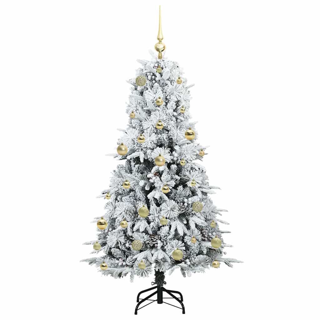 vidaXL Artificial Hinged Christmas Tree White 150 cm PE and PVC - 51435