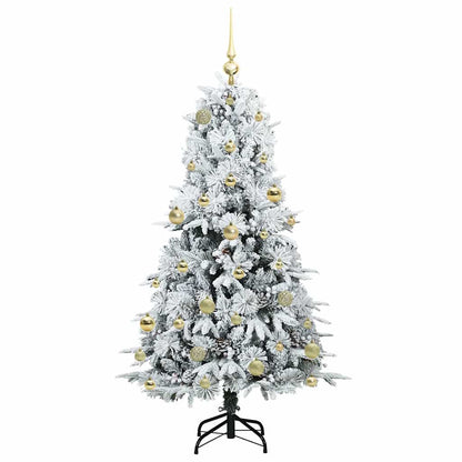 vidaXL Artificial Hinged Christmas Tree White 150 cm PE and PVC - 51435