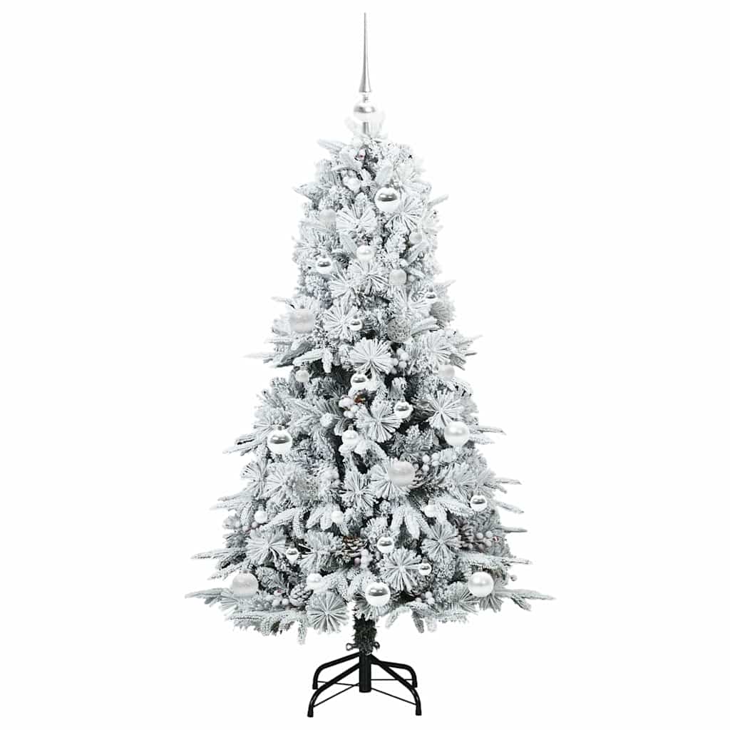vidaXL Artificial Hinged Christmas Tree White 150 cm PE and PVC - 51436