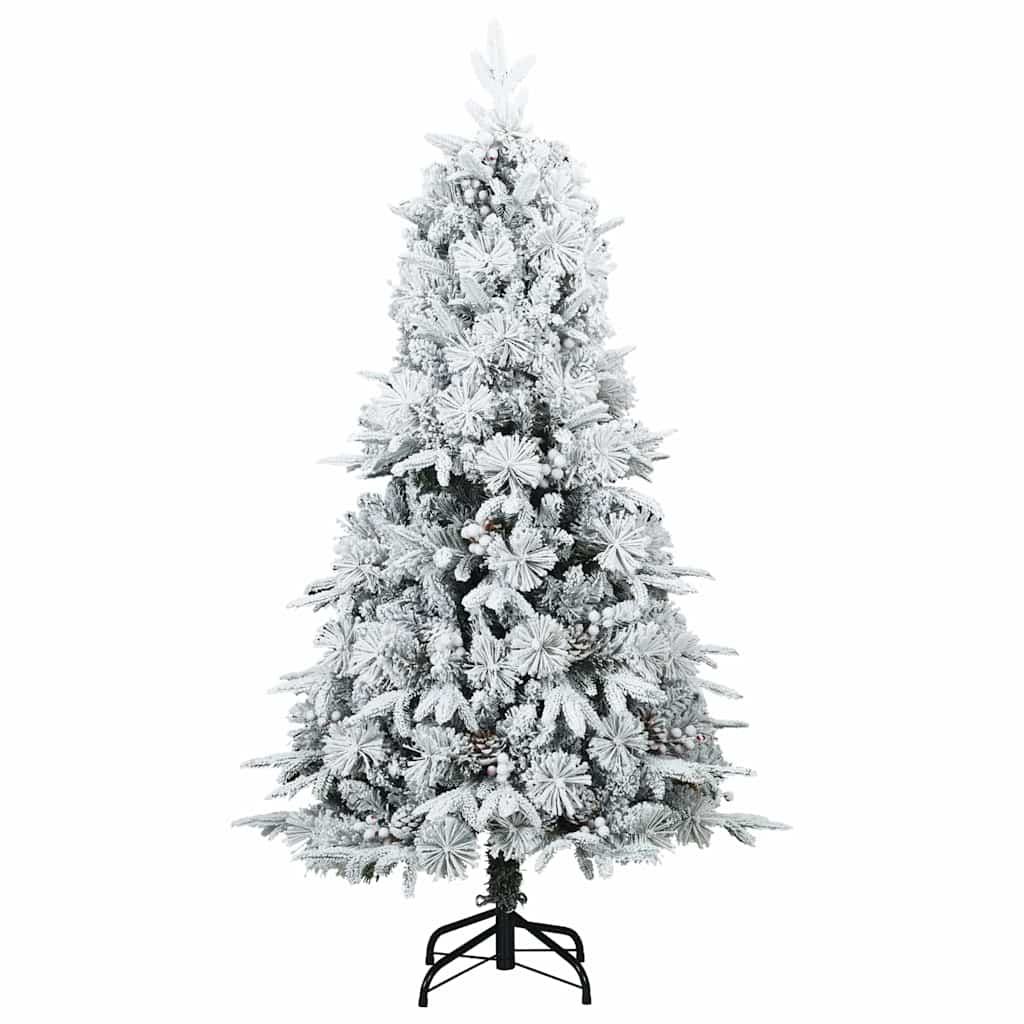 vidaXL Artificial Hinged Christmas Tree White 150 cm PE and PVC - 51436