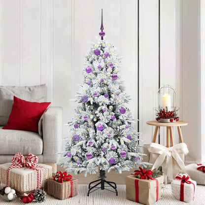 vidaXL Artificial Hinged Christmas Tree White 150 cm PE and PVC - 51437