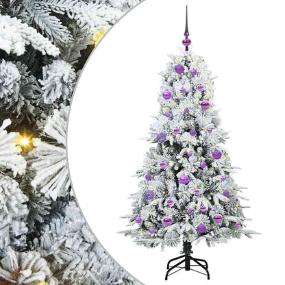 vidaXL Artificial Hinged Christmas Tree White 150 cm PE and PVC - 51437