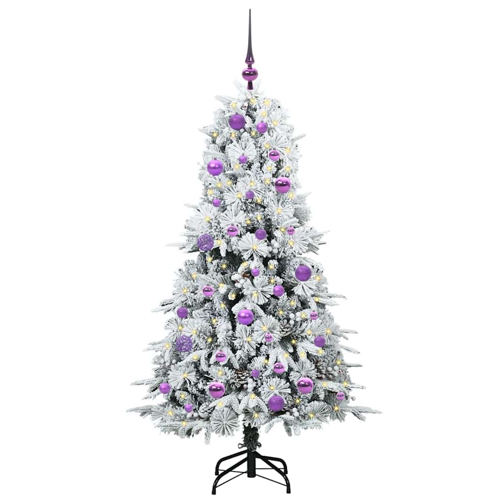 vidaXL Artificial Hinged Christmas Tree White 150 cm PE and PVC - 51437