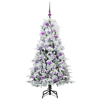 vidaXL Artificial Hinged Christmas Tree White 150 cm PE and PVC - 51437
