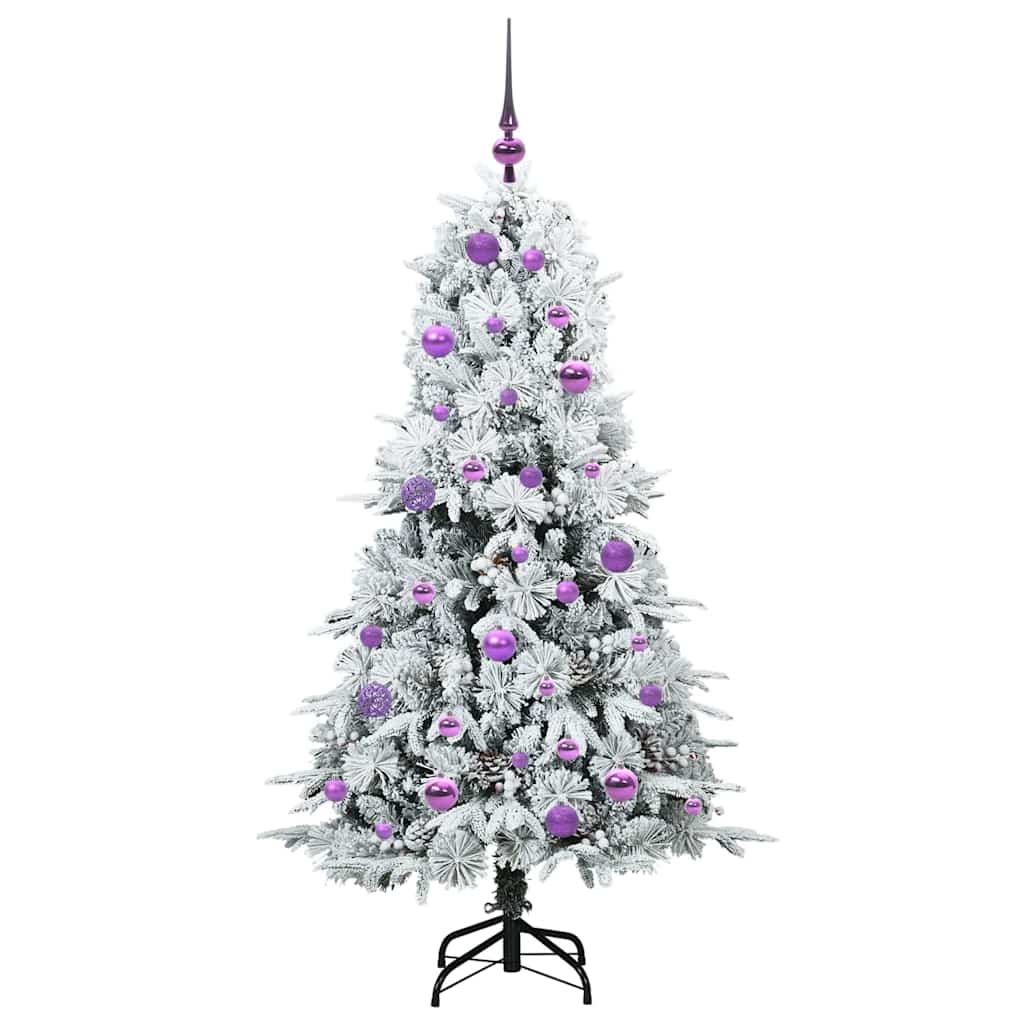 vidaXL Artificial Hinged Christmas Tree White 150 cm PE and PVC - 51437