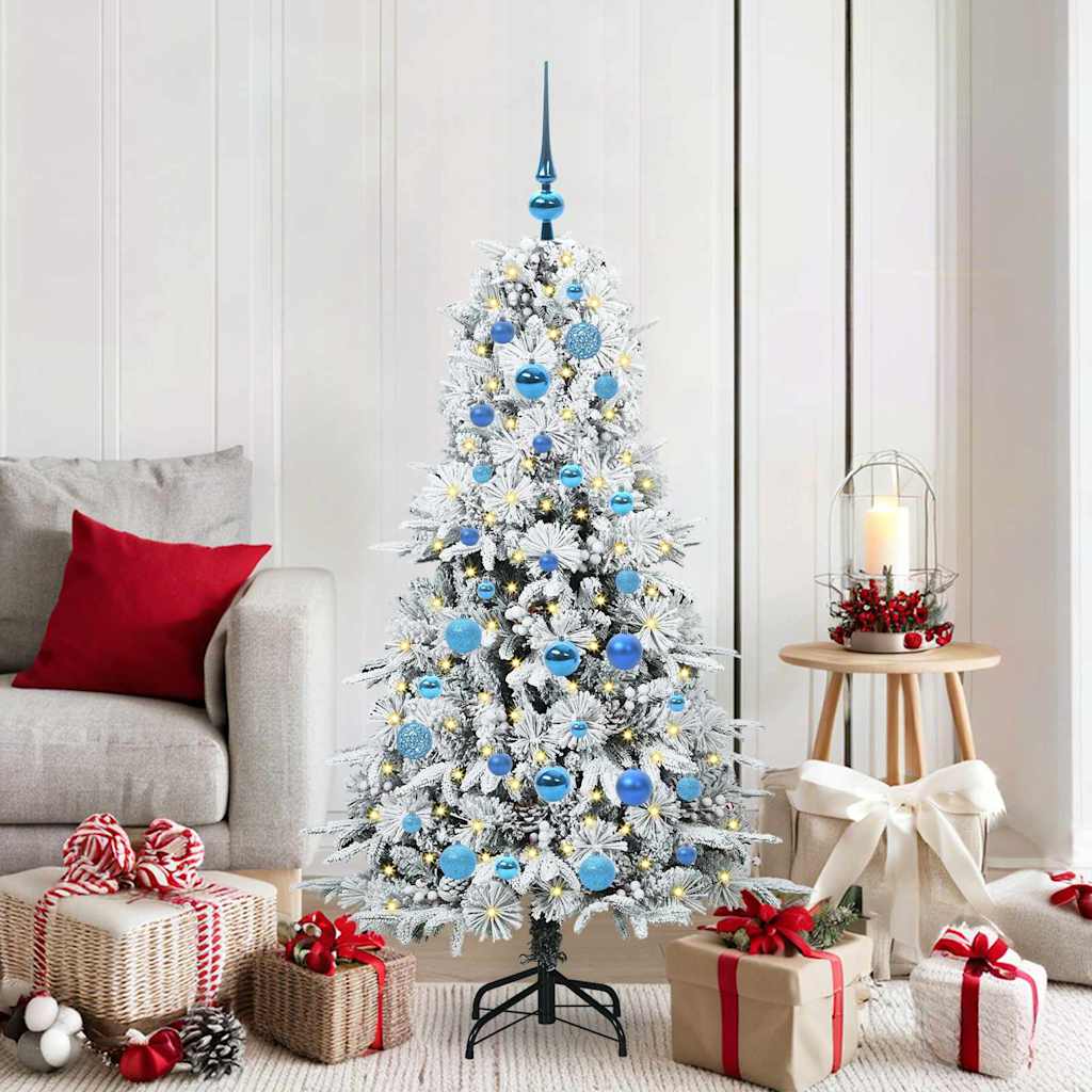 vidaXL Artificial Hinged Christmas Tree White 150 cm PE and PVC - 51438