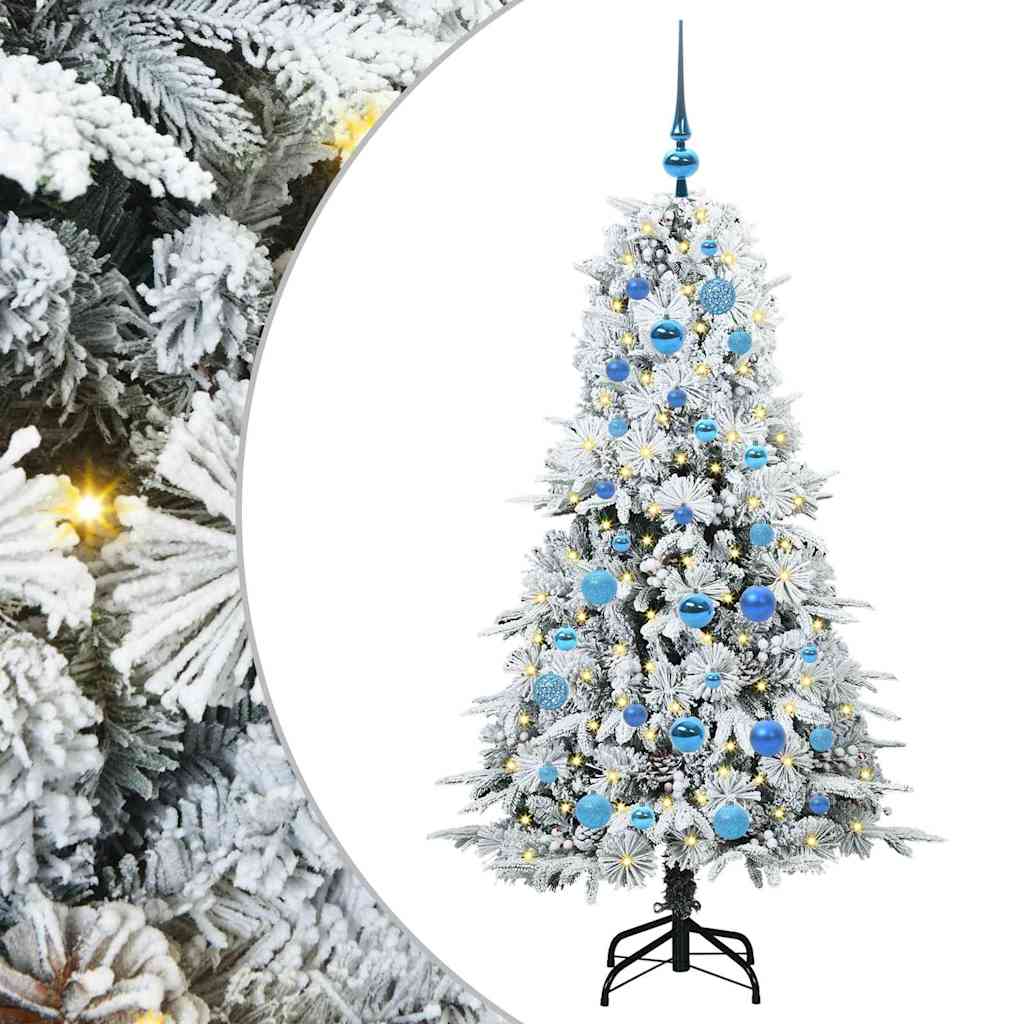 vidaXL Artificial Hinged Christmas Tree White 150 cm PE and PVC - 51438