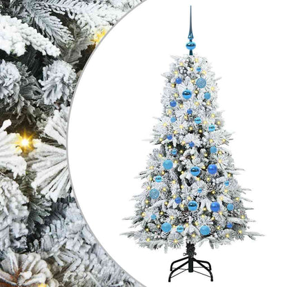 vidaXL Artificial Hinged Christmas Tree White 150 cm PE and PVC - 51438