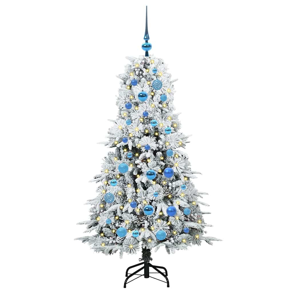 vidaXL Artificial Hinged Christmas Tree White 150 cm PE and PVC - 51438