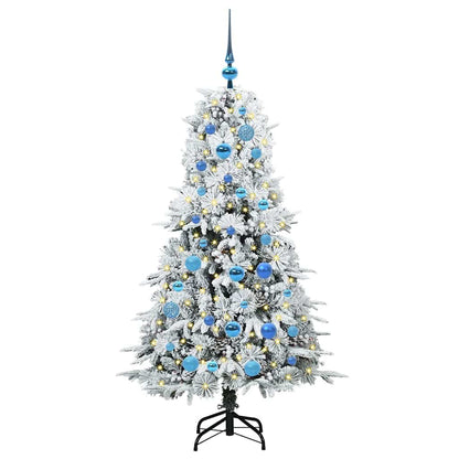 vidaXL Artificial Hinged Christmas Tree White 150 cm PE and PVC - 51438