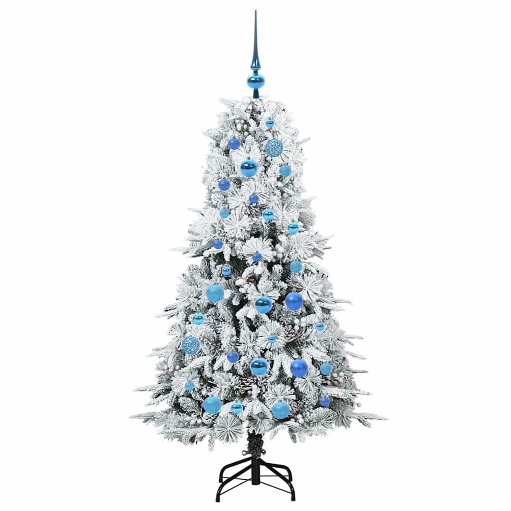 vidaXL Artificial Hinged Christmas Tree White 150 cm PE and PVC - 51438