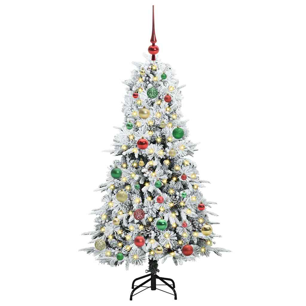 vidaXL Artificial Hinged Christmas Tree White 150 cm PE and PVC - 51439