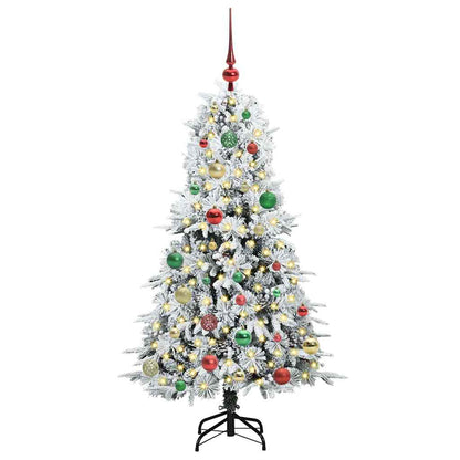vidaXL Artificial Hinged Christmas Tree White 150 cm PE and PVC - 51439