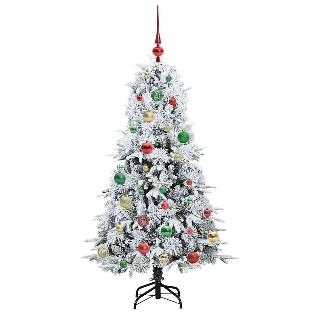 vidaXL Artificial Hinged Christmas Tree White 150 cm PE and PVC - 51439