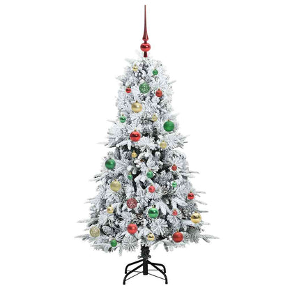 vidaXL Artificial Hinged Christmas Tree White 150 cm PE and PVC - 51439