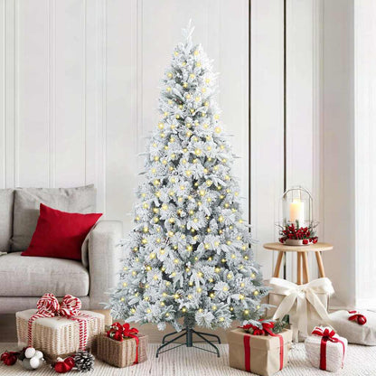 vidaXL Artificial Hinged Christmas Tree White 180 cm PE and PVC - 51442