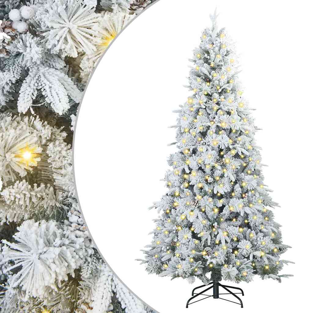 vidaXL Artificial Hinged Christmas Tree White 180 cm PE and PVC - 51442