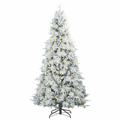 vidaXL Artificial Hinged Christmas Tree White 180 cm PE and PVC - 51442