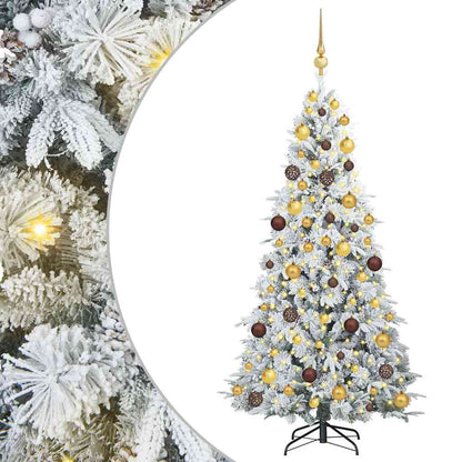 vidaXL Artificial Hinged Christmas Tree White 180 cm PE and PVC - 51455