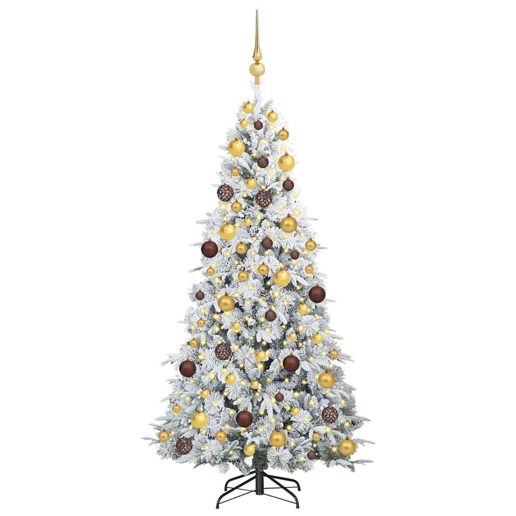 vidaXL Artificial Hinged Christmas Tree White 180 cm PE and PVC - 51455