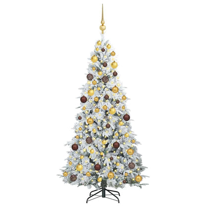 vidaXL Artificial Hinged Christmas Tree White 180 cm PE and PVC - 51455